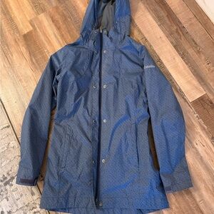 Columbia women's Blue Hooded Rain Jacket